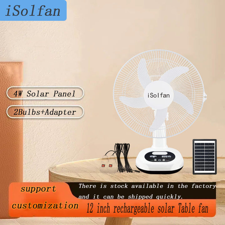 Ladies solar-powered table fan with USB charging function Bowlift