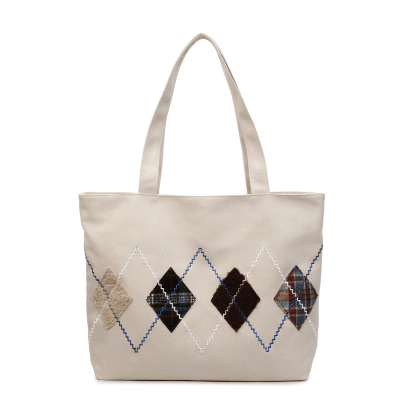 Decorative Patterned Canvas Tote Bag Bowlift