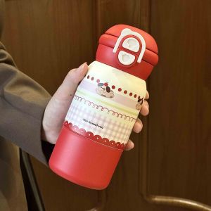 Women's insulated drinking bottle with secure pressure closure and playful animal design Bowlift