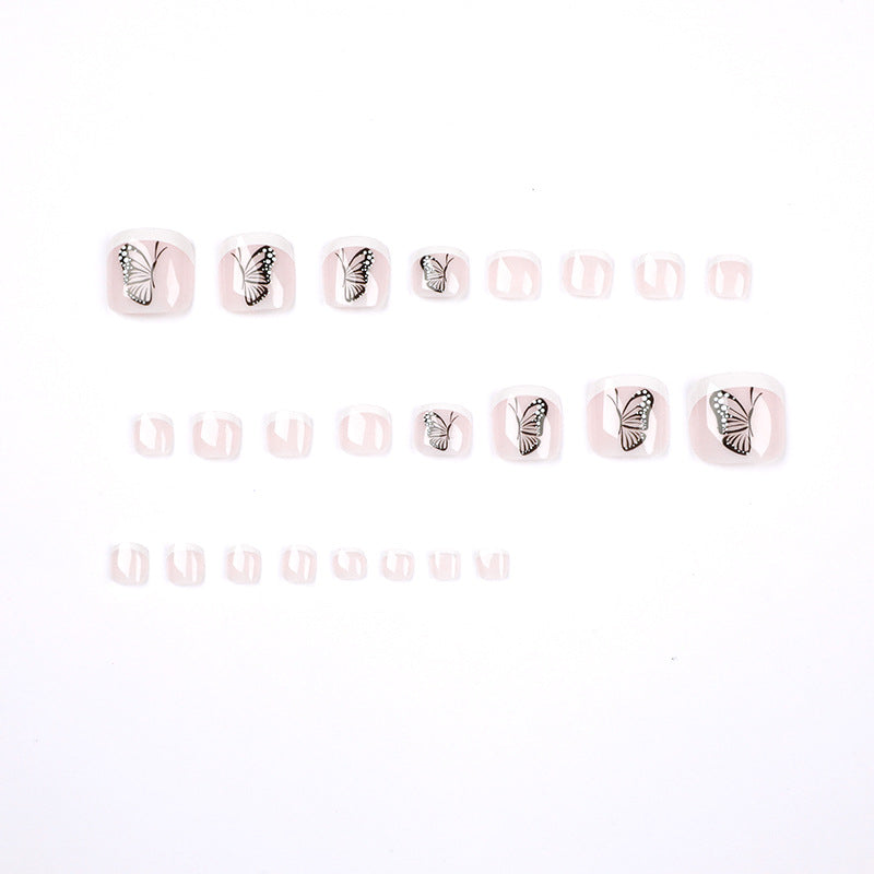 Artful Nail Art with Butterfly Design Bowlift