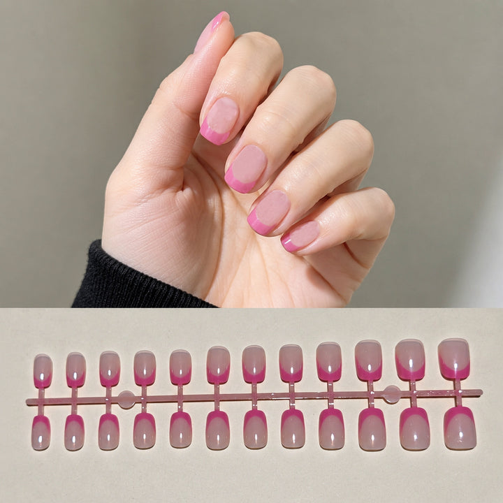Chic French Tip Press-On Nail Art Set Bowlift