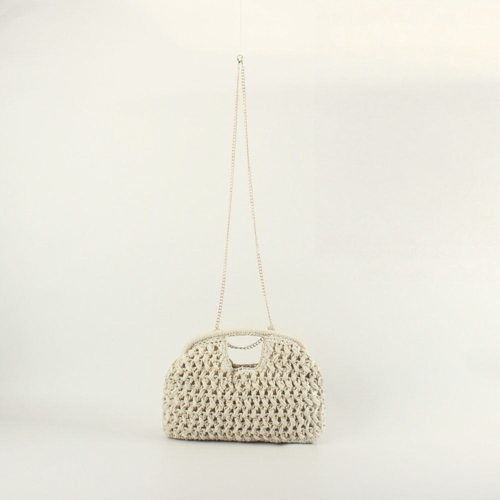 Fine handbag with metallic chain Bowlift
