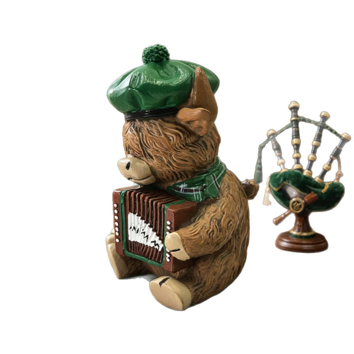 Decorative Highland Cattle Figure with Accordion Bowlift