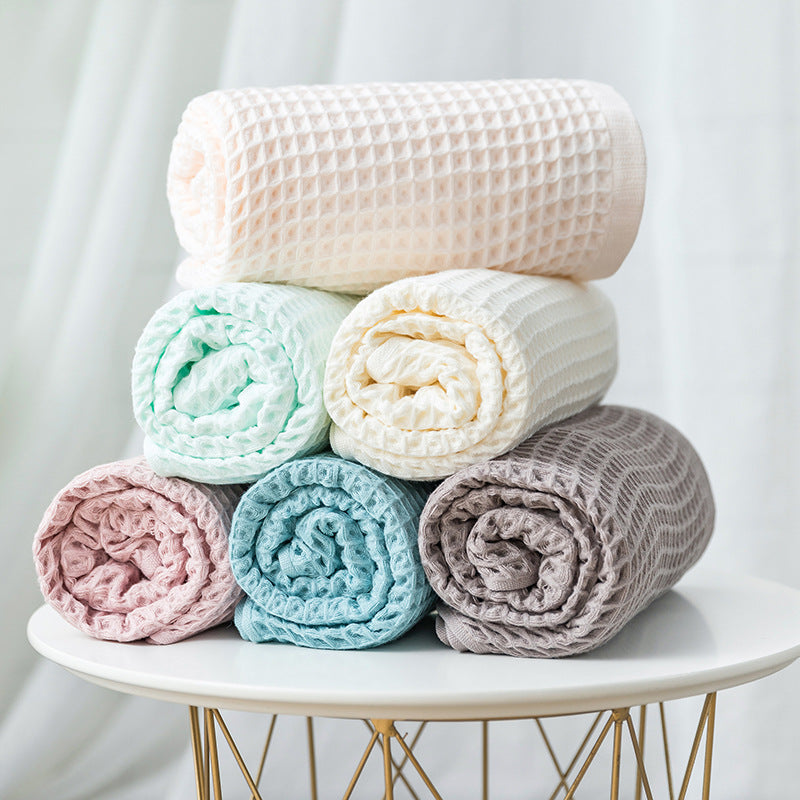 Women Waffle Fabric Bath Towel Bowlift