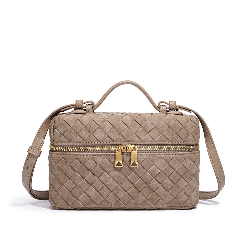 Handcrafted Textured Leather Crossbody Bag Bowlift