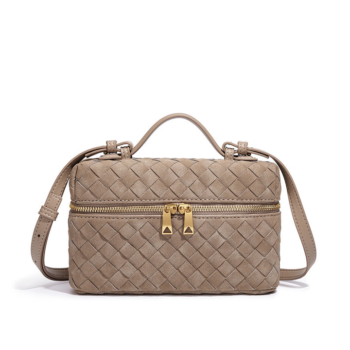Handcrafted Textured Leather Crossbody Bag Bowlift