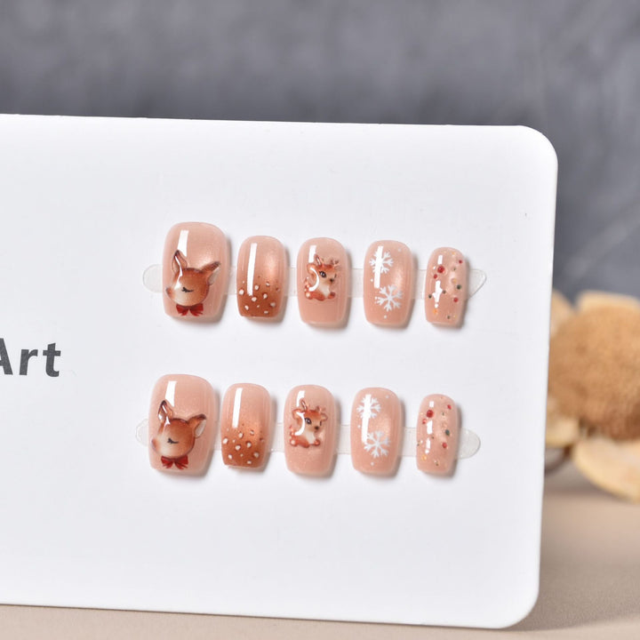 Festively Themed Press-On Nail Art Bowlift