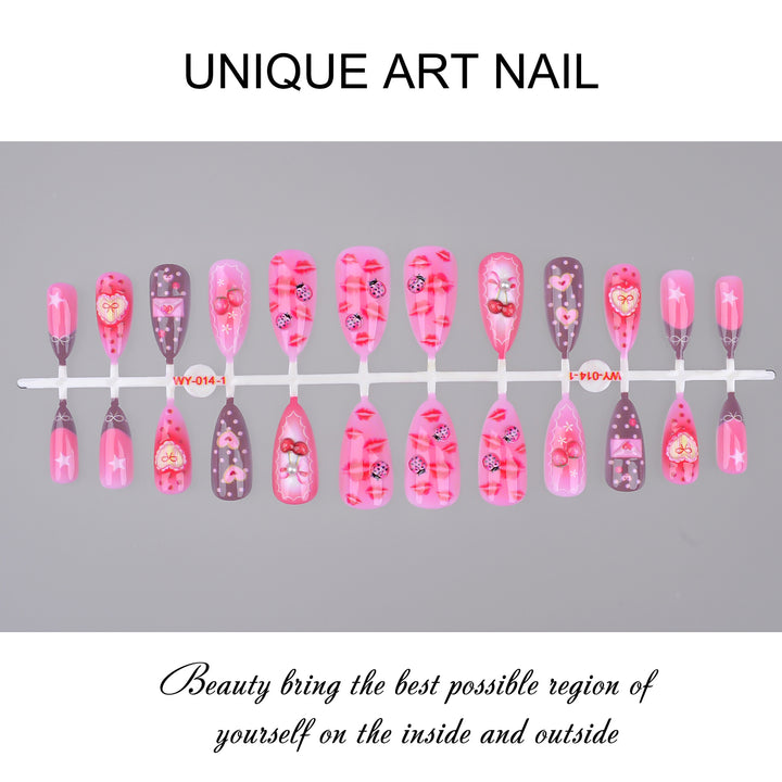 Romantic Themed Press-On Nail Set Bowlift