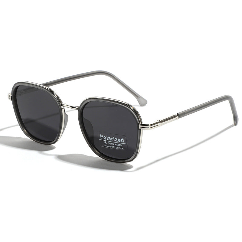 Women's geometric polarized sunglasses with stylish metal frame Bowlift