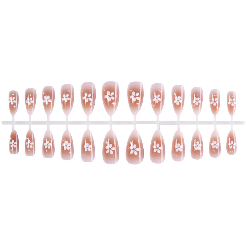 Press-On Nail Art Set with Floral Design Bowlift