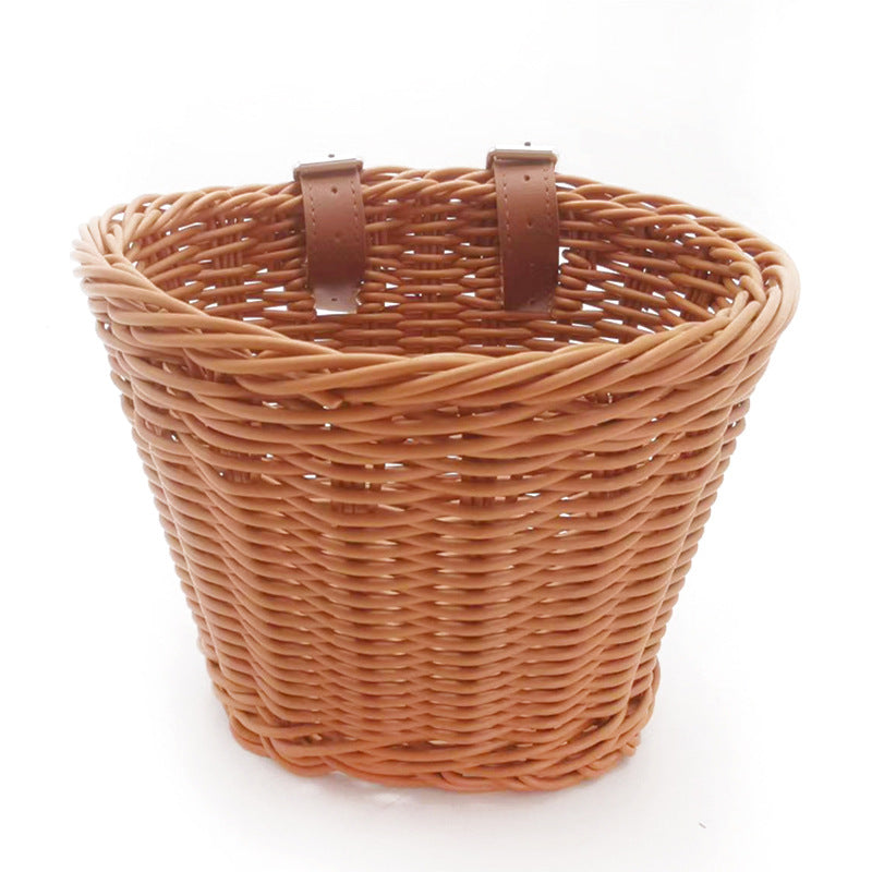 Decorative Woven Storage Basket with Leather Handles Bowlift