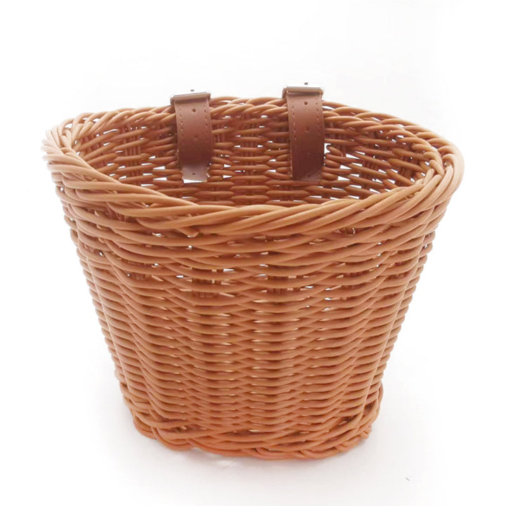Decorative Woven Storage Basket with Leather Handles Bowlift