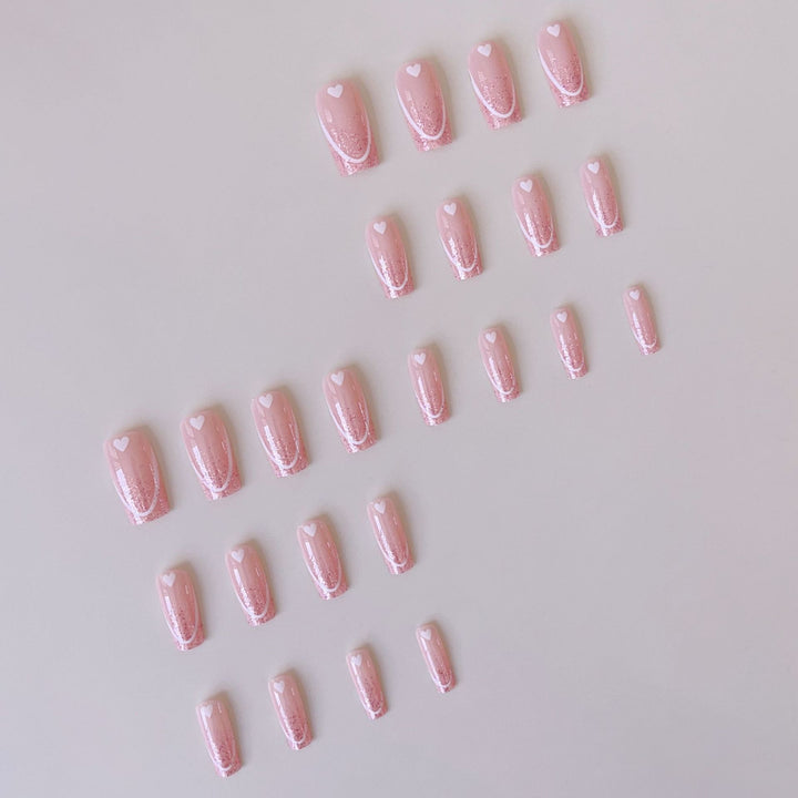 Nail art set with romantic heart designs and glamorous accents Bowlift