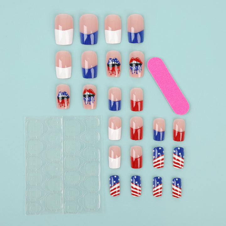 Patriotic style artificial nails Bowlift