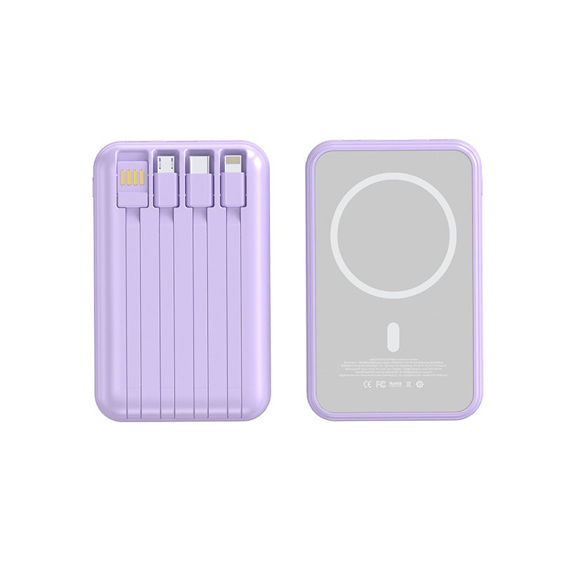 Portable Powerbank with Integrated Charging Cables Bowlift