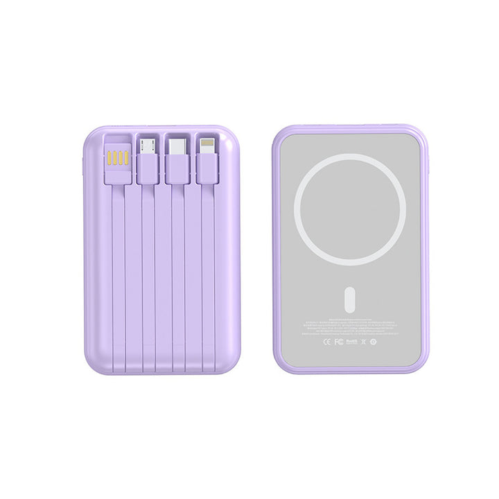 Portable Powerbank with Integrated Charging Cables Bowlift