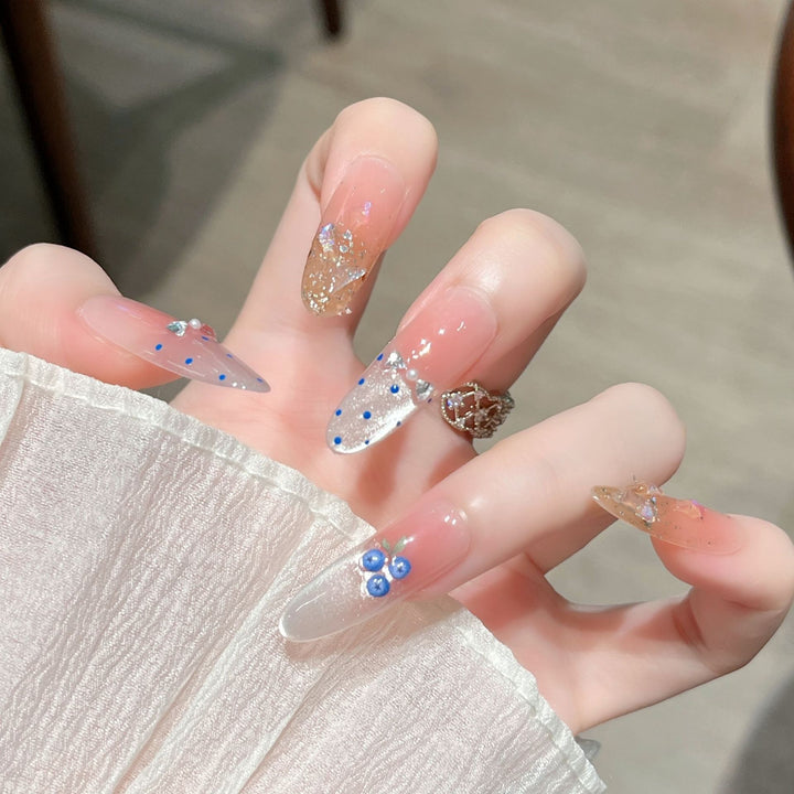 Glamorous Crystal-Studded Stiletto Press-On Nails Bowlift