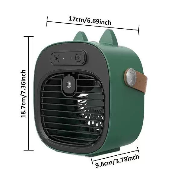 Unisex One Size compact USB rechargeable personal mist cooler with adjustable grid air humidifier and leather carrying strap Bowlift