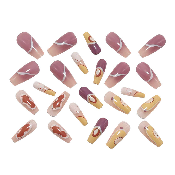 Creative artificial nails with modern geometric designs Bowlift