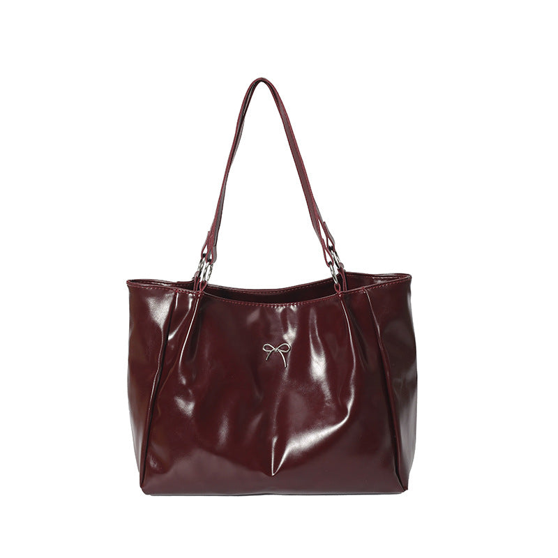 Elegant Glossy Hobo Handbag Bowlift