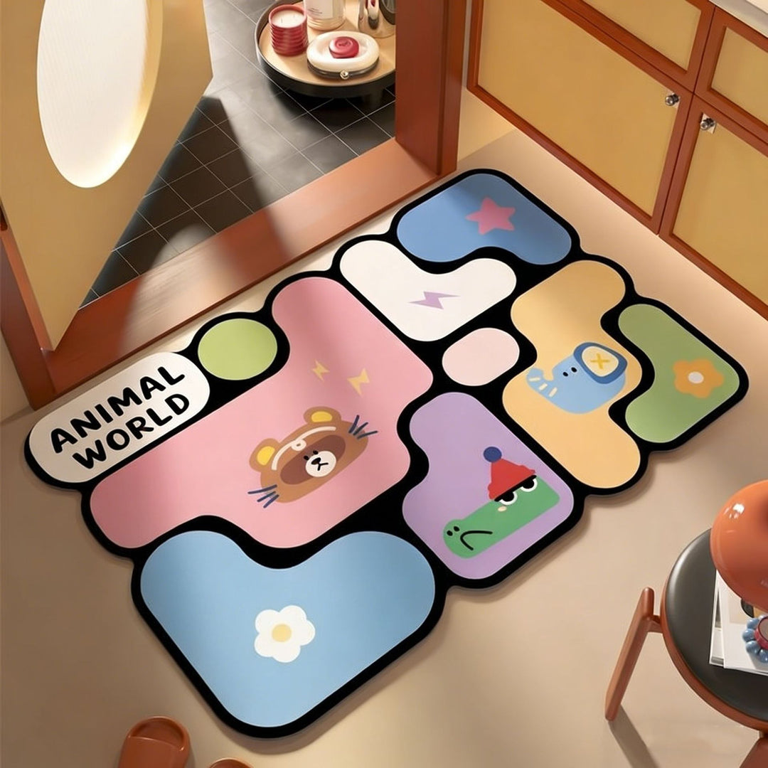 Fun Playful Animal-Themed Area Mat