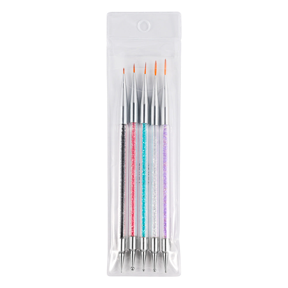 Crystal-Handled Nail Art Detailing Brush Set Bowlift