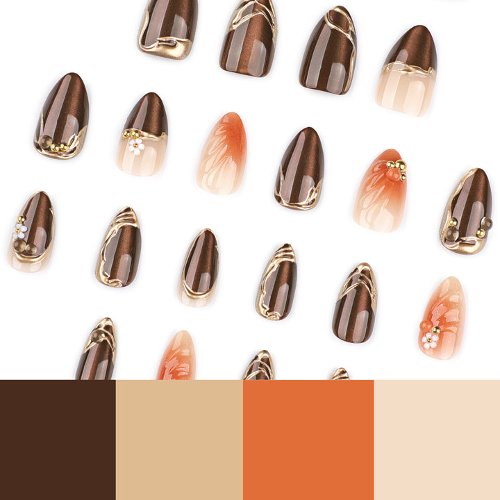 Artful nail extensions with elegant 3D flower embellishments Bowlift