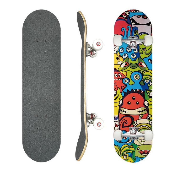 Complete Street Skateboard with Maple Deck Concave and Durable PU Wheels Bowlift