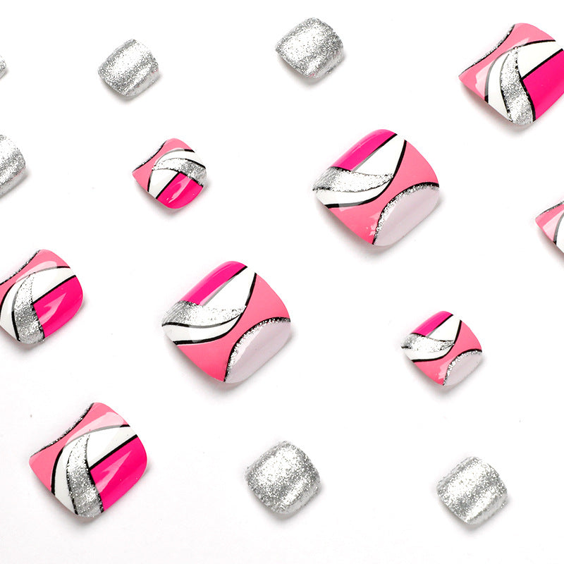 Artful toenail art with colorful geometric designs Bowlift