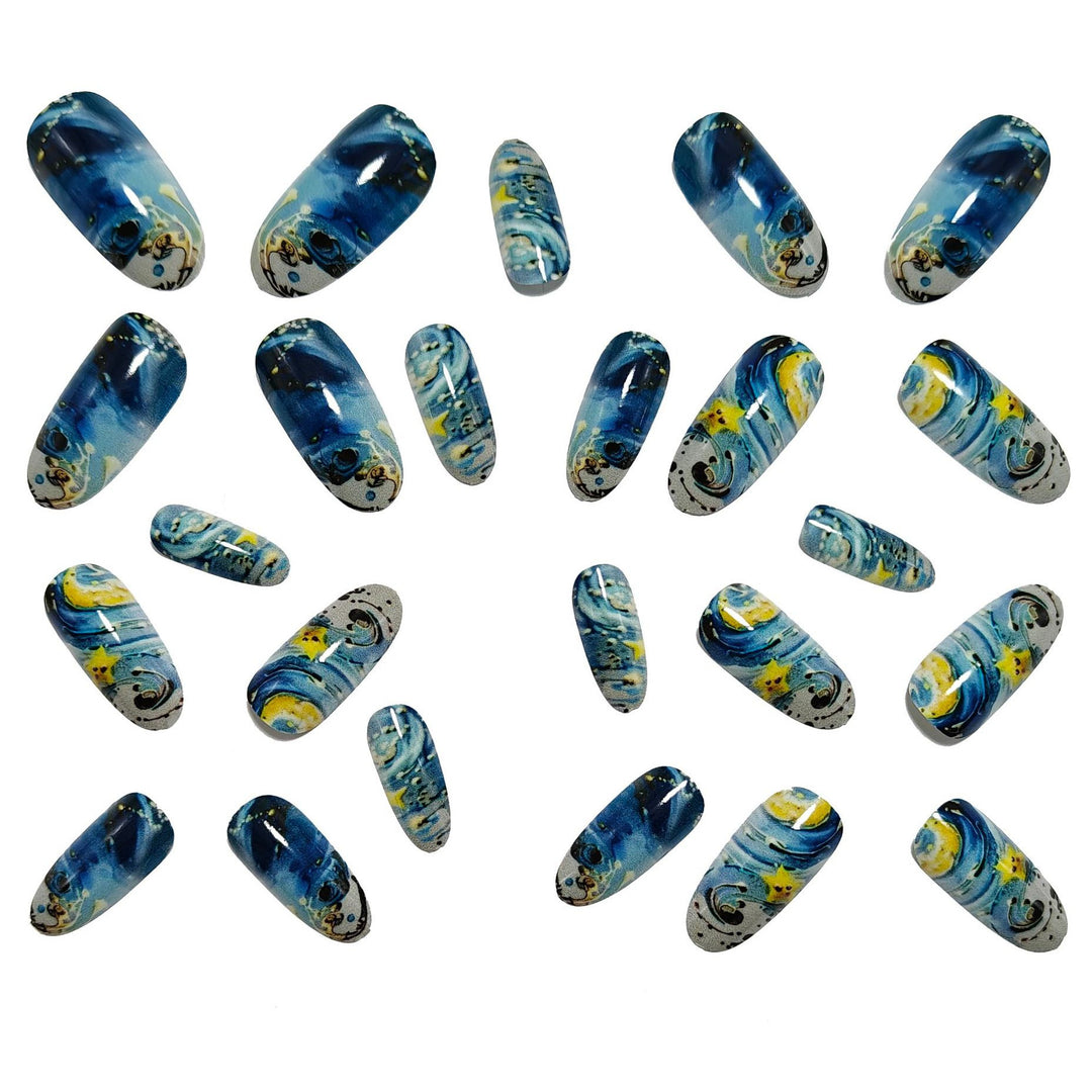 Creative art nails in star and moon design Bowlift