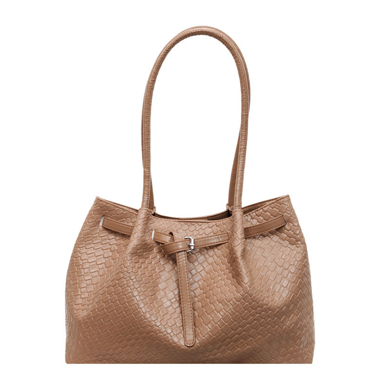 WoTextured Leather Tote Bag Bowlift