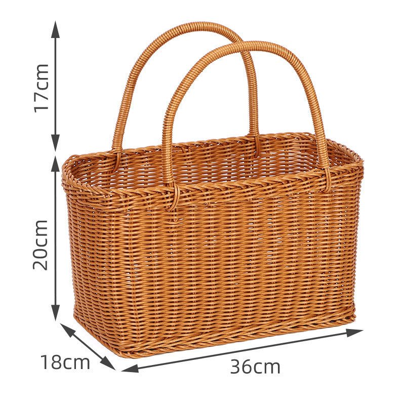 Elegant Woven Picnic Basket Bowlift