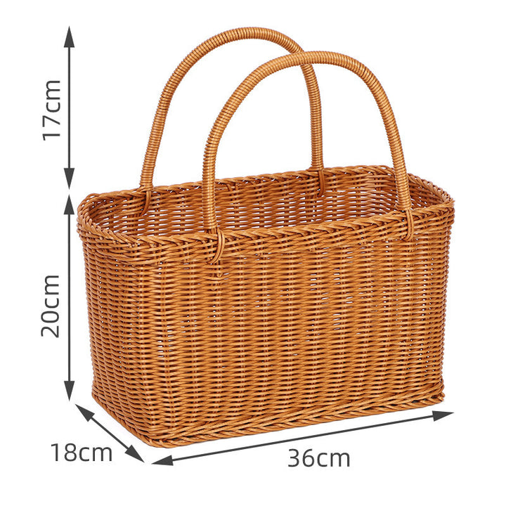 Elegant Woven Picnic Basket Bowlift