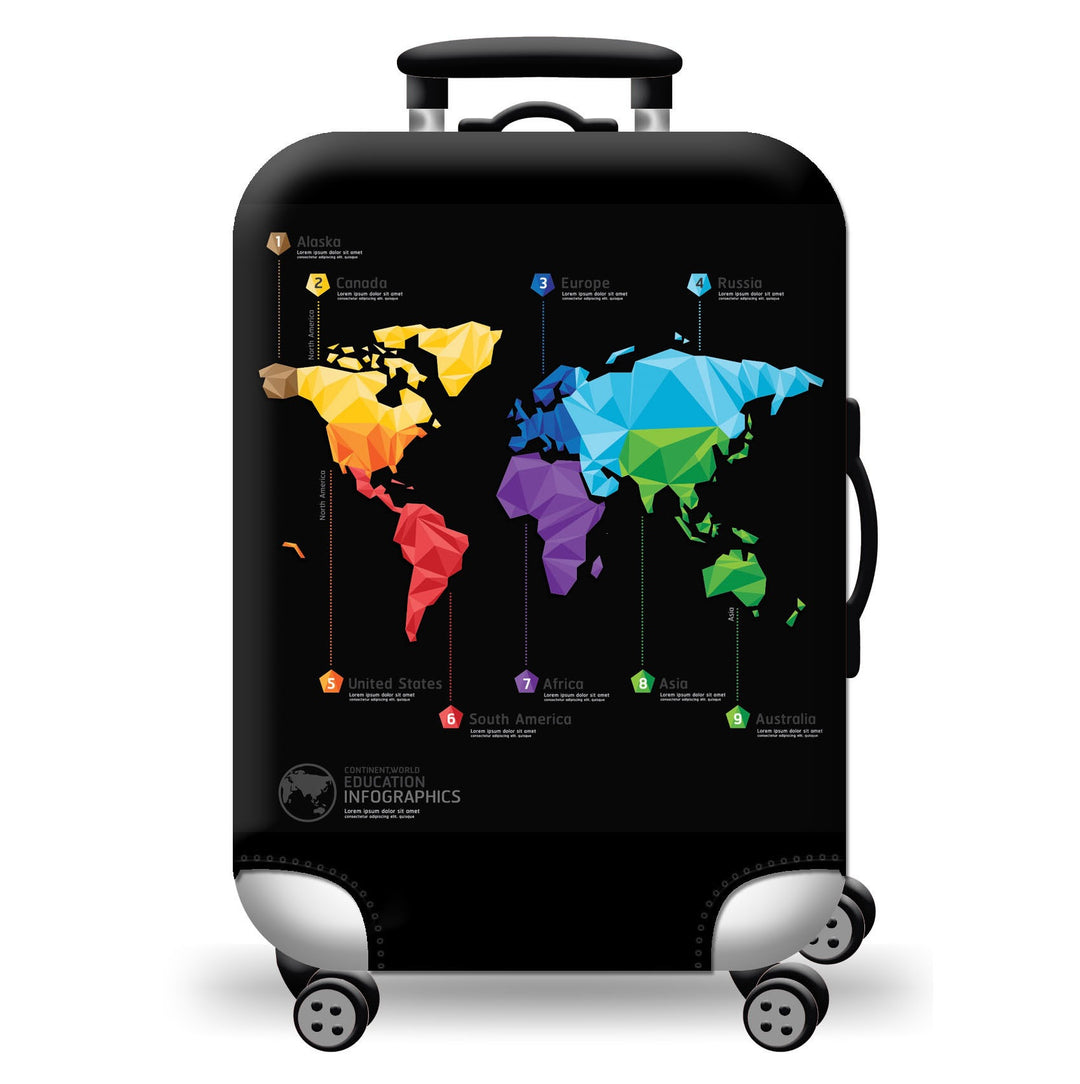 Hard Shell Luggage with Earth Design Bowlift