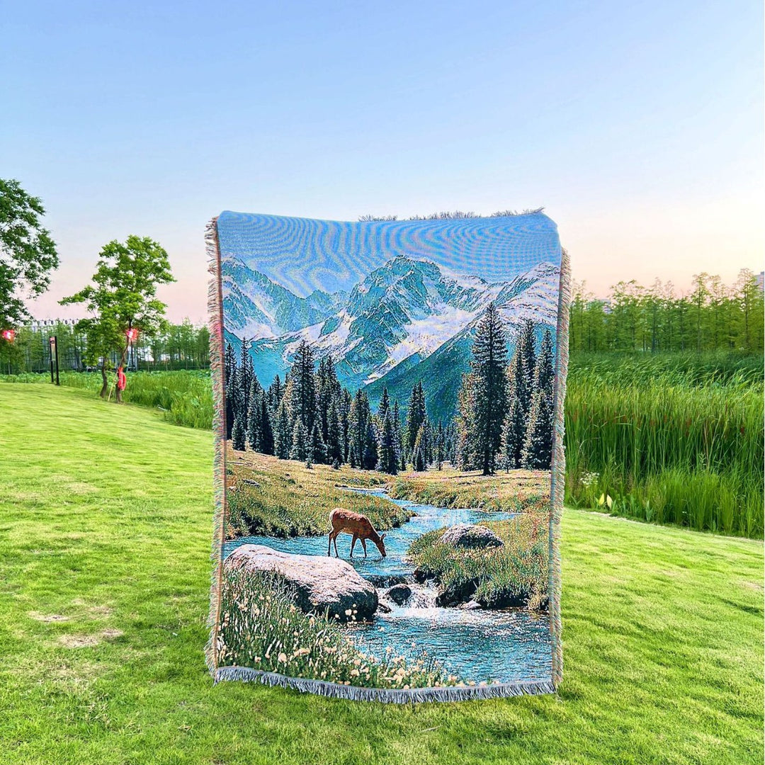 Scenic Nature Woven Throw Blanket