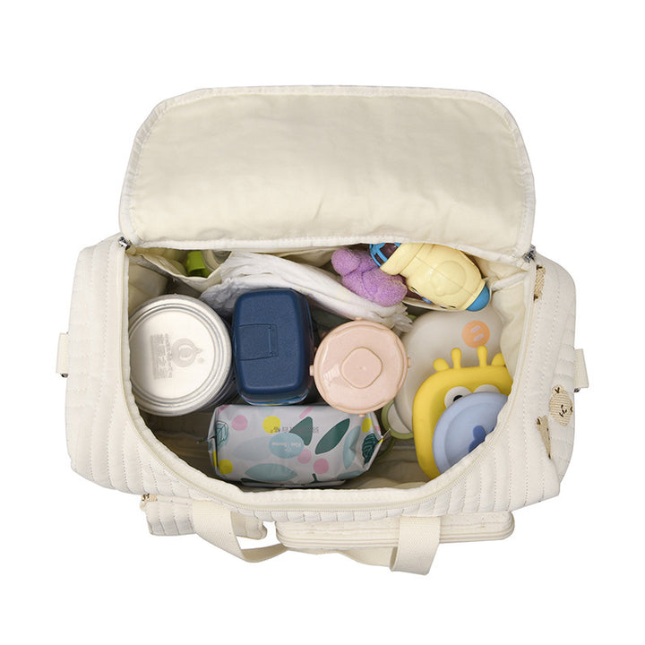 Multi-Pocket Quilted Travel Duffel Bag Bowlift