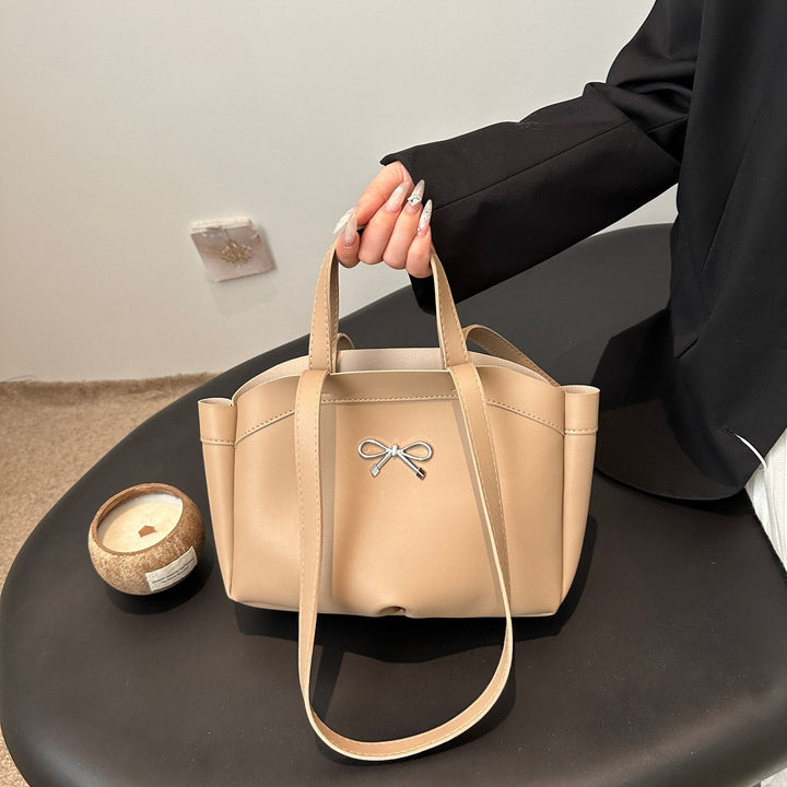 Elegant Bow Accent Handheld Tote Bag Bowlift