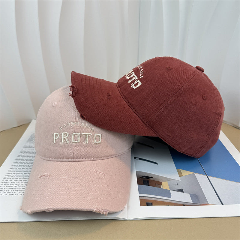 Men's Vintage-Inspired Distressed Baseball Cap Bowlift