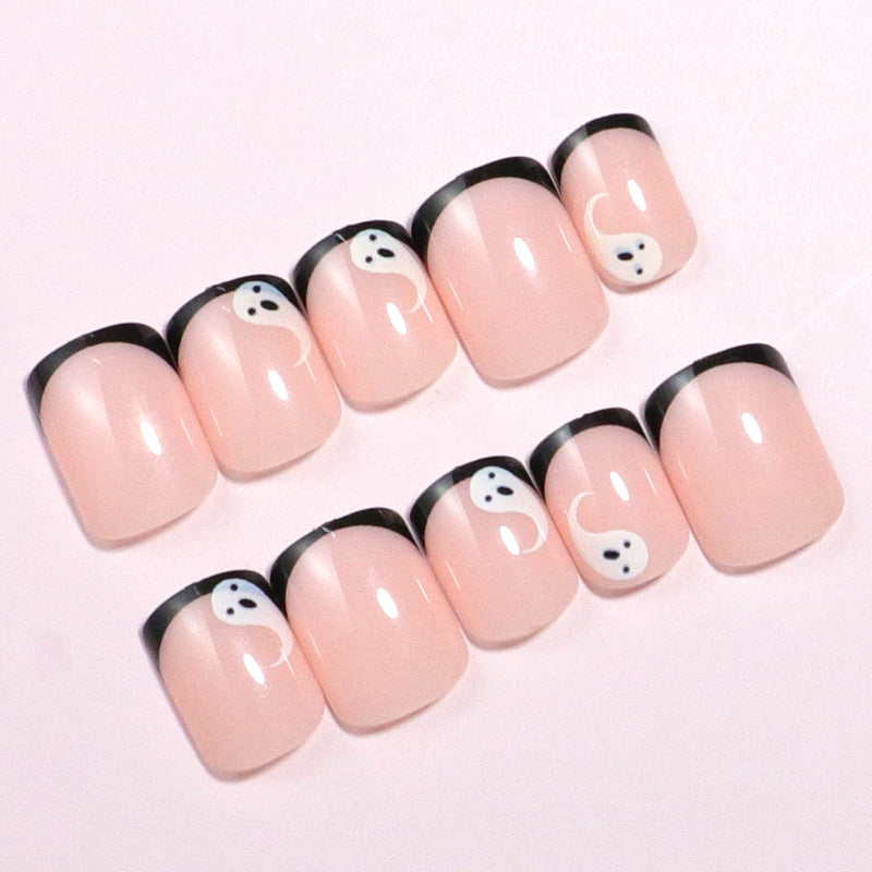 Artistic Ghost-Themed Press-On Nail Set Bowlift