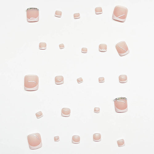 Nail art set with elegant French design and sparkling accents Bowlift
