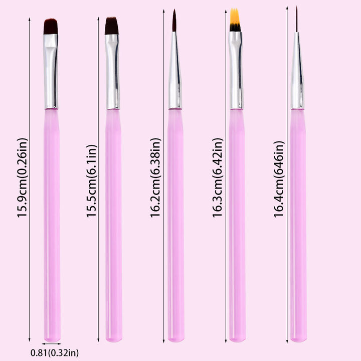 Professional Nail Art Detail Brush Set Bowlift