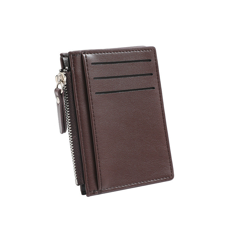 Compact Zippered Leather Cardholder Bowlift