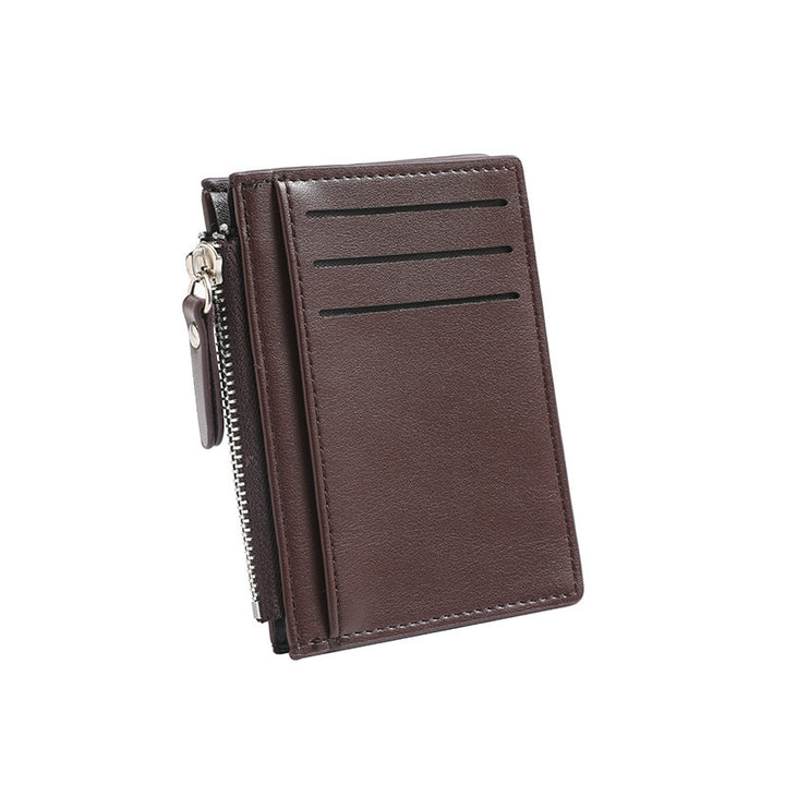 Compact Zippered Leather Cardholder Bowlift