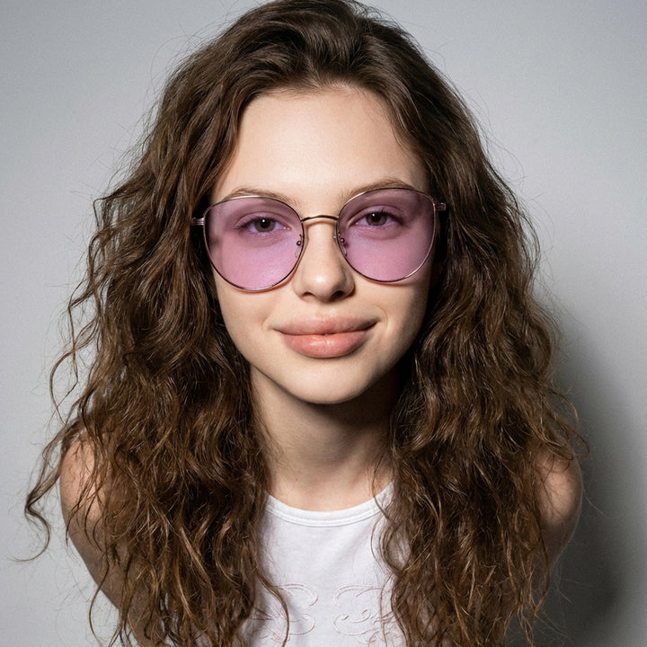 Women's geometric sunglasses with narrow metal frame Bowlift