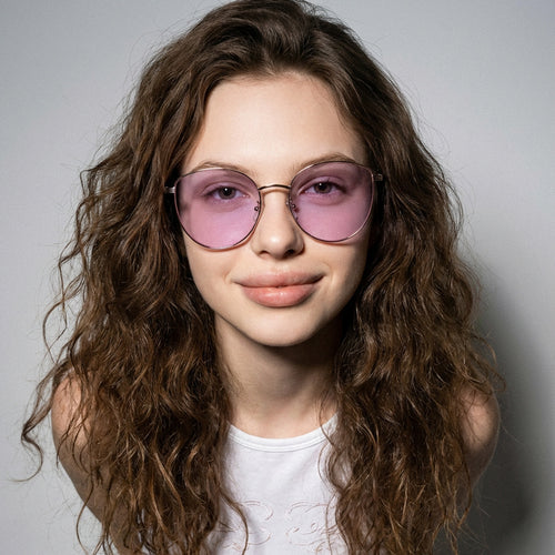 Women's geometric sunglasses with narrow metal frame Bowlift