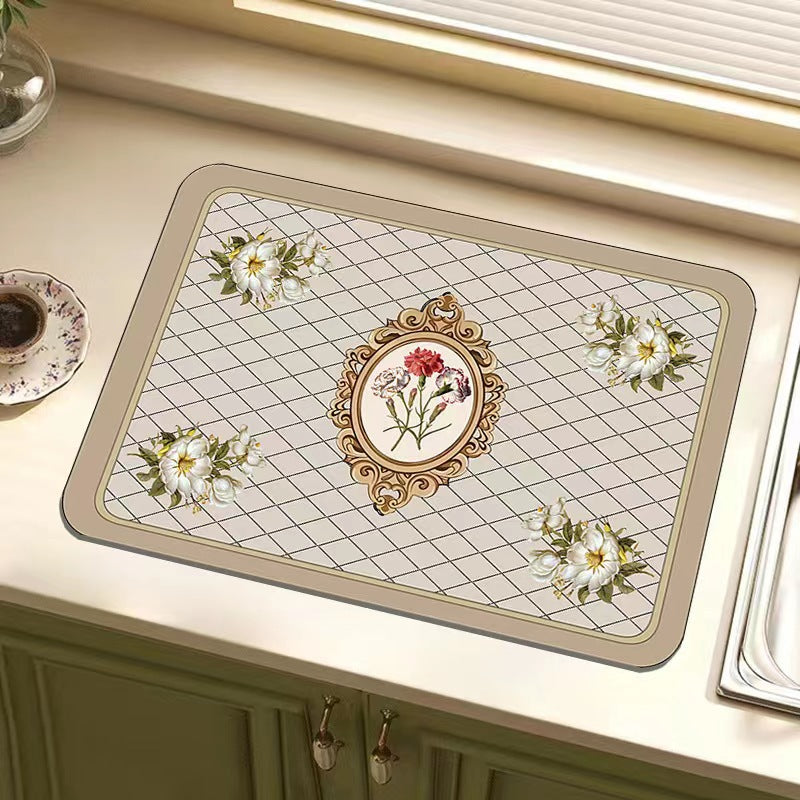 Floral Decorative Kitchen Mat Bowlift
