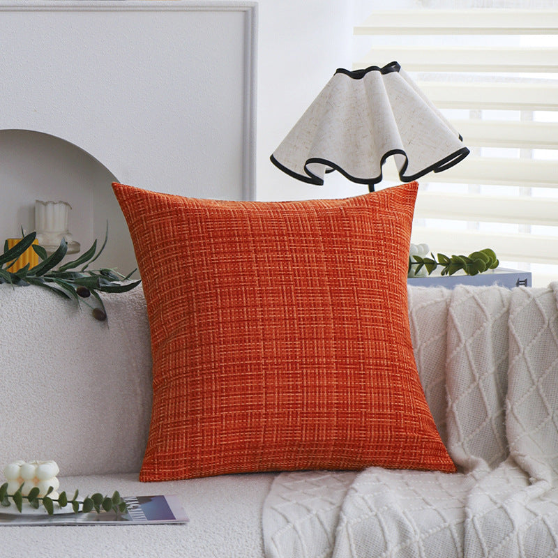 Square decorative cushion cover with woven cross texture and heavy chenille quality Bowlift