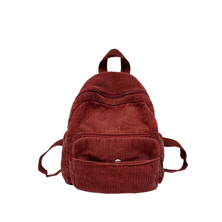 Corduroy Textured School Backpack Bowlift