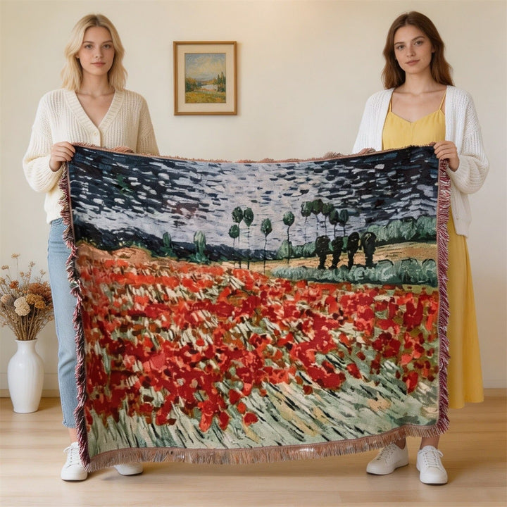 Artistic Vintage-Inspired Throw Blanket