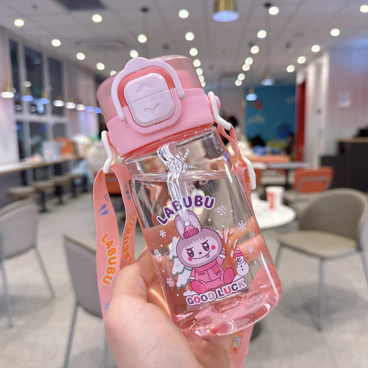 Women's Child-Safe Water Bottle with Practical Silicone Strap Bowlift